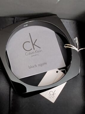 Calvin Klein Black agate Polished Geometric Bangle